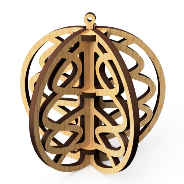 Boule de Noël 3D en bois