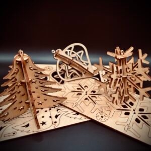 Boule de Noël 3D en bois