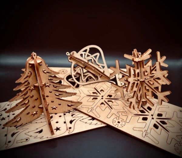 Boule de Noël 3D en bois